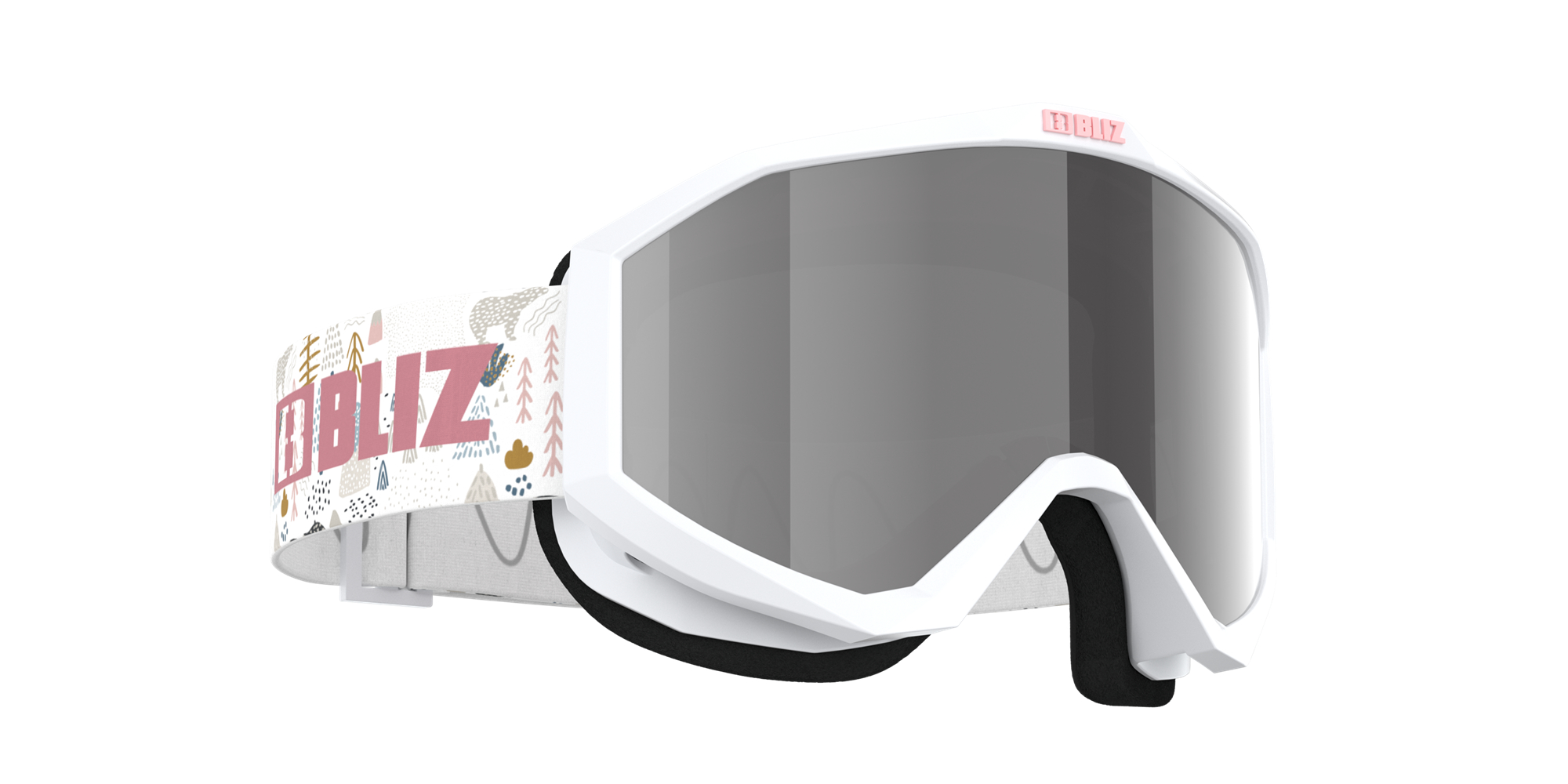 Bliz Liner Jr Ski Goggles Weiß Rosa | CITN-68352