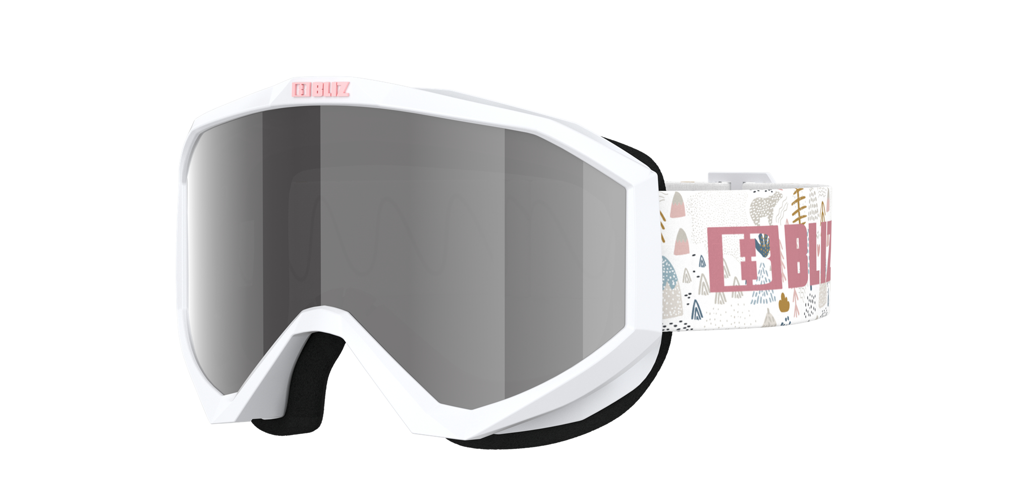 Bliz Liner Jr Ski Goggles Weiß Rosa | CITN-68352