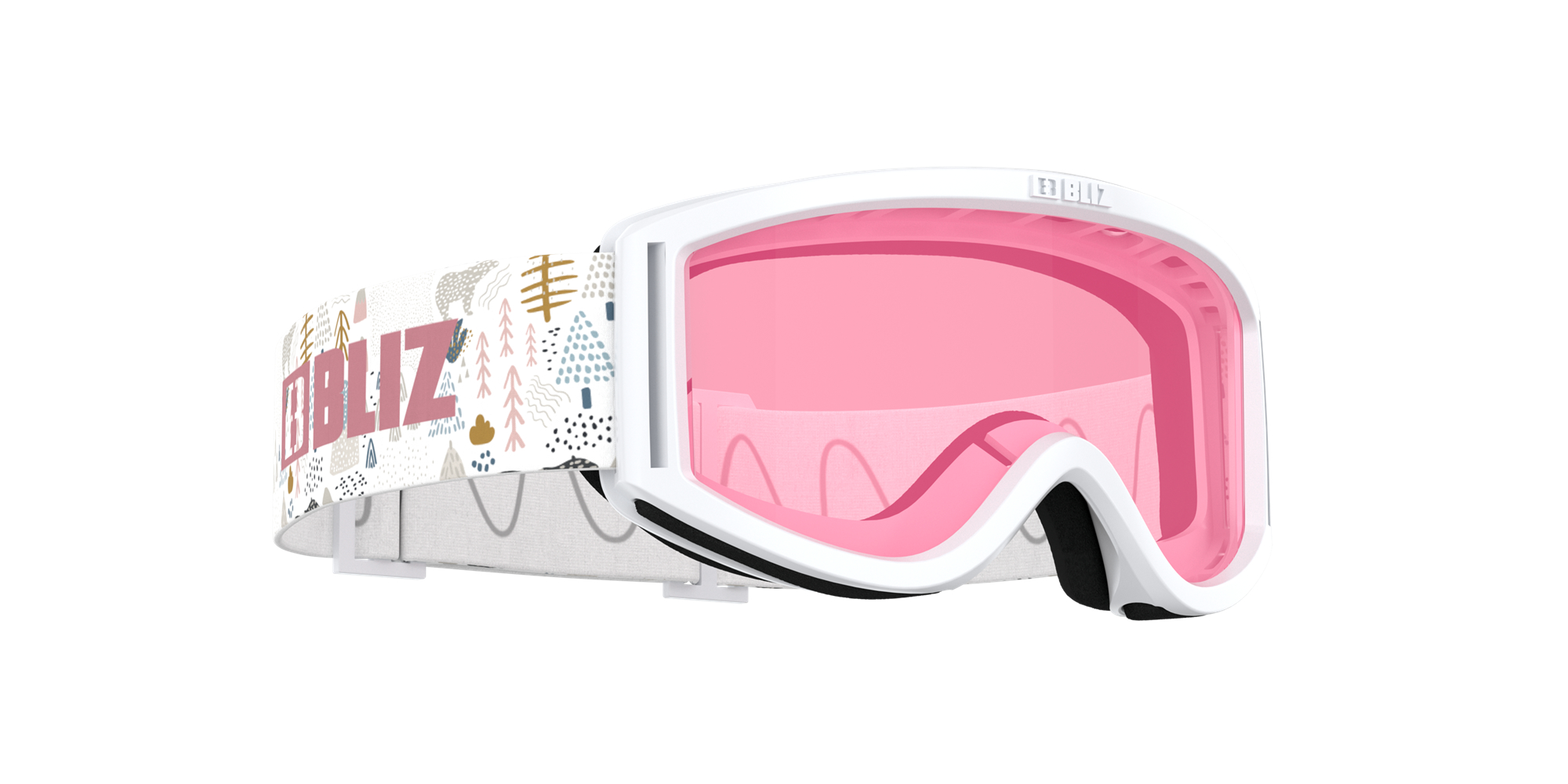 Bliz Pixie Ski Goggles Weiß Rosa | BRCA-82650